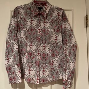 Talbots Paisley Print Blouse size 10